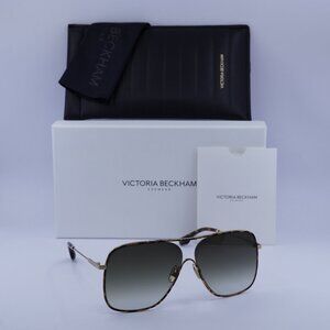 Victoria Beckham VB132S 214 Aviator Sunglasses – Havana/Smoke Gradient